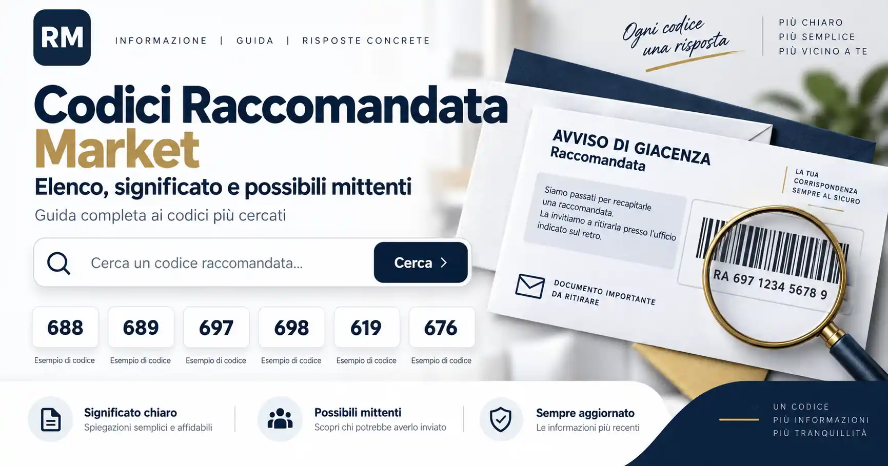 Codici Raccomandata Market: elenco, significato e possibili mittenti