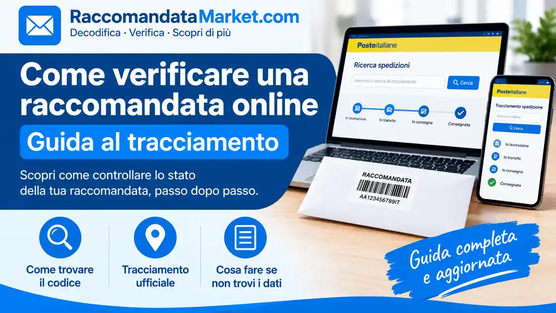 Guida visiva al controllo online di una raccomandata e al tracciamento della spedizione